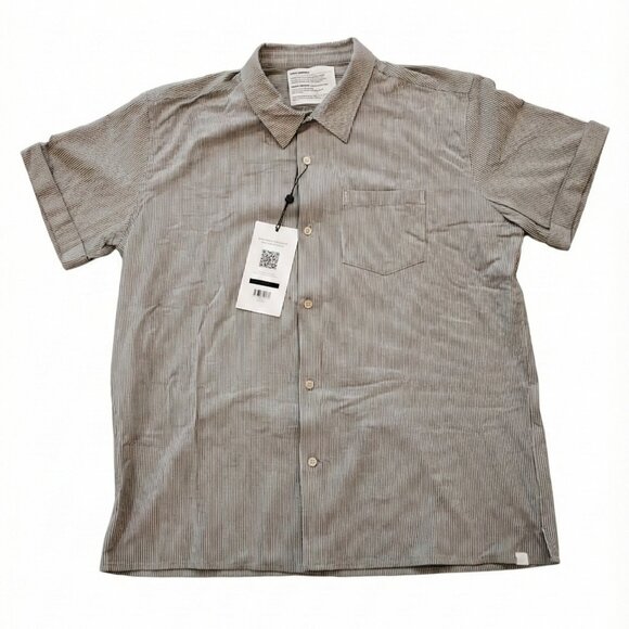 Ministry of Supply | Seersucker Short Sleeve Shirt - Grey | Size Large | (NWT) - Picture 1 of 9